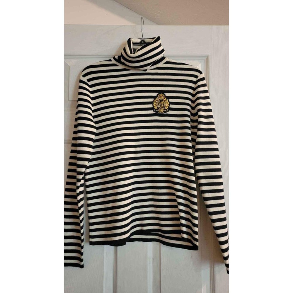 Women's Ralph Lauren Striped turtle neck sweater XL